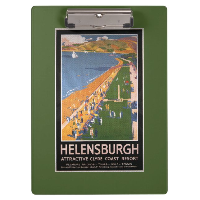 Crowds along Clyde Coast Beach Railways Poster Clipboard (Front)