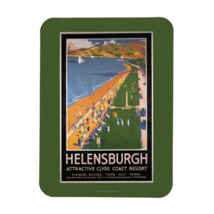 Crowds along Clyde Coast Beach Railways Poster Magnet