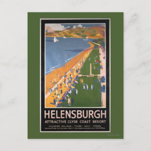 Crowds along Clyde Coast Beach Railways Poster Postcard