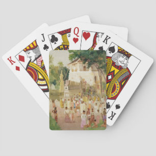 Crowds at a Monument in India, 1895 (w/c & pencil Playing Cards