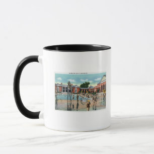 Crowds at Saratoga Spa Swimming Pool Mug