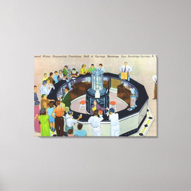 Crowds Gathering at Fountains at Hall of Canvas Print (Front)