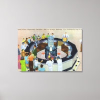 Crowds Gathering at Fountains at Hall of