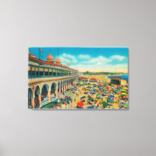 Crowds on the Beach in front of the Casino Canvas Print