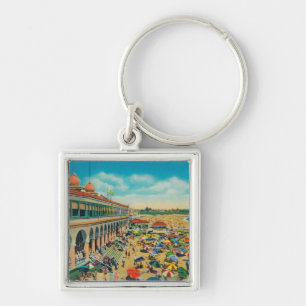 Crowds on the Beach in front of the Casino Key Ring