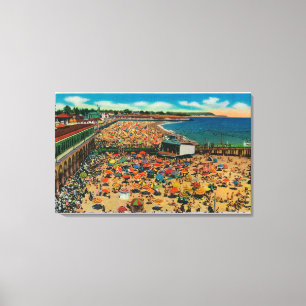Crowds on the Beach, Santa CruzSanta Cruz, CA Canvas Print