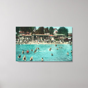 Crowds Swimming at Alameda BeachAlameda, CA Canvas Print