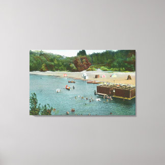 Crowds Swimming in the Russian River Canvas Print