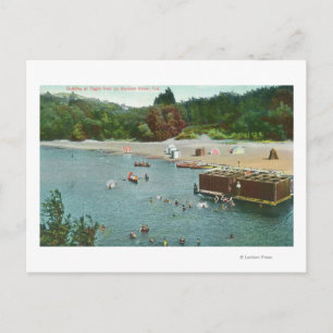 Crowds Swimming in the Russian River Postcard