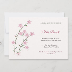Crowea Pink Star Flower Bridal Shower Invitation