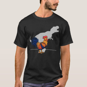Crowing Chicken T Rex Dinosaurs Animal Farmer Kids T-Shirt