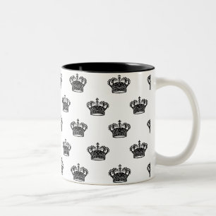 Crown 01 - Black on White Two-Tone Coffee Mug