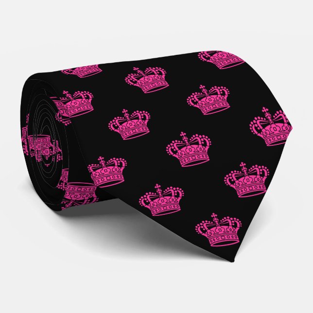 Crown 01 - Hot Pink on Black Tie (Rolled)
