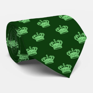 Crown 01 - Mint Green on Dark Forest Green Tie