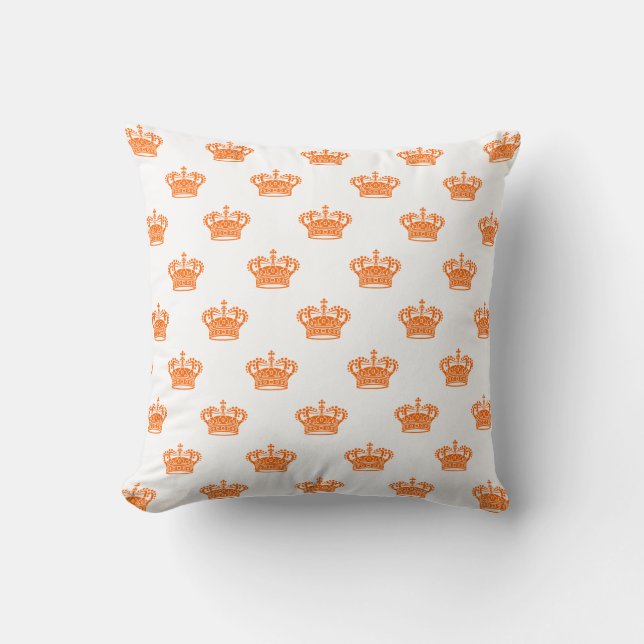 Crown 01 - Orange on White Cushion (Front)