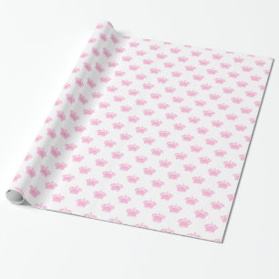 Crown 01 - Pink on White Wrapping Paper
