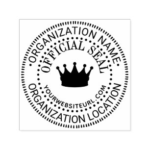 Crown #1 Generic Custom Official Seal Name Loc URL Self-inking Stamp