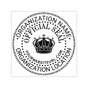 Crown #2 Generic Custom Official Seal Name Loc URL Self-inking Stamp