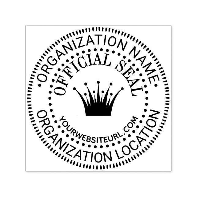 Crown #4 Generic Custom Official Seal Name Loc URL Self-inking Stamp (Design)