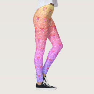 Crown and Heart Pastel Print Leggings