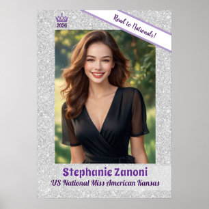 Crown and Sash Pageant Door Banner Poster