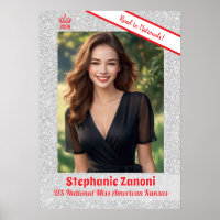 Crown and Sash Pageant Door Banner Poster