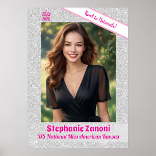 Crown and Sash Pageant Door Banner Poster