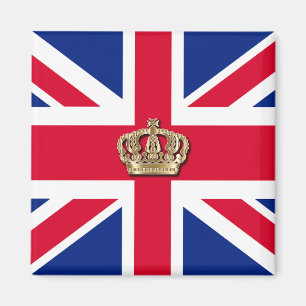 Crown and Union Jack Patriotic Magnet