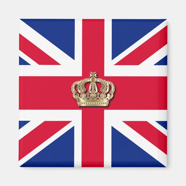 Crown and Union Jack Patriotic Magnet (Front)