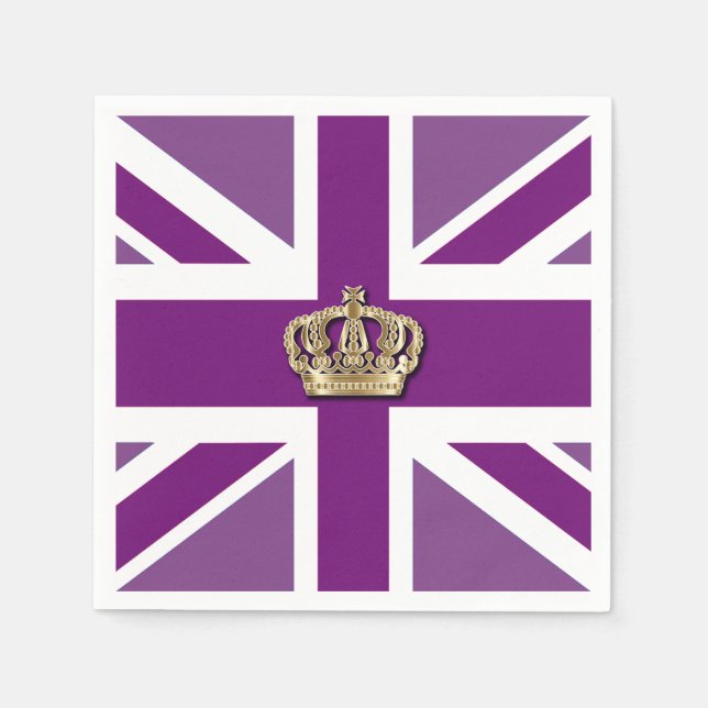 Crown and Union Jack Patriotic Napkin (Front)