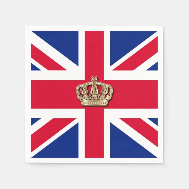 Crown and Union Jack Patriotic Napkin (Front)