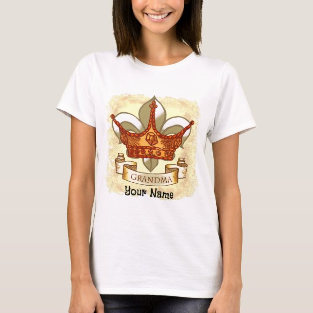  Crown Banner Queen  Grandma  T-Shirt (Front)