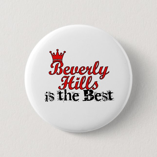 Crown Beverly Hills 6 Cm Round Badge (Front)