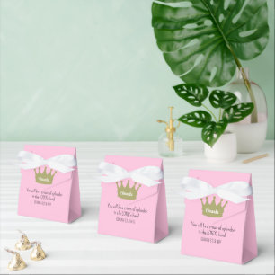 Crown Bible Verse Christian Faith Light Pink Favour Box