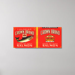 Crown Brand Salmon Label Canvas Print