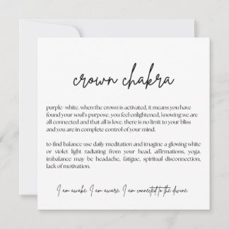 Crown Chakra Card - (Simple, Elegant, Wedding)