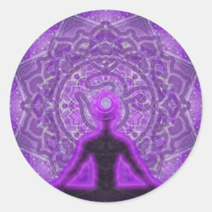 Crown Chakra Classic Round Sticker