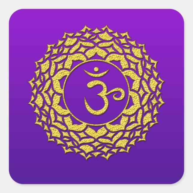 Crown Chakra Purple Square Sticker (Front)