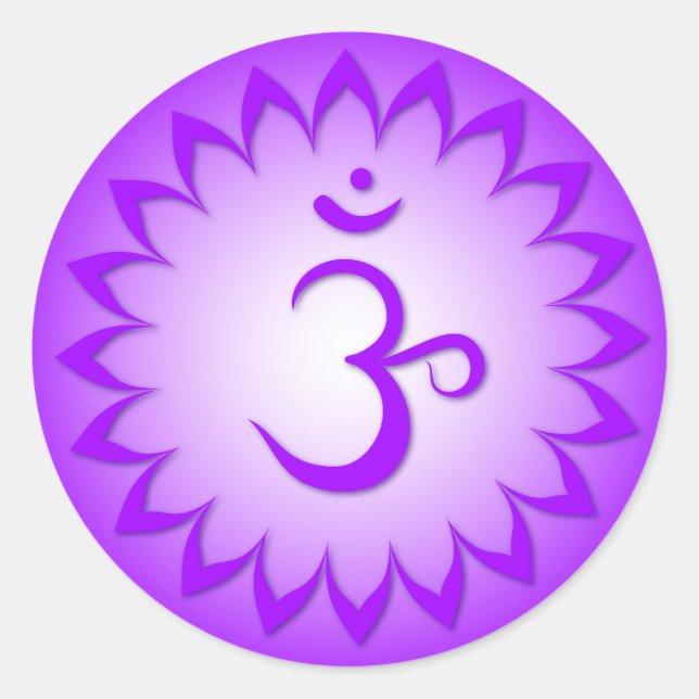 Crown Chakra - Sahasrara Classic Round Sticker (Front)