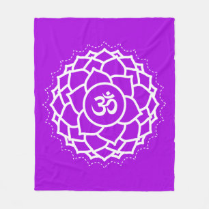 Crown Chakra Sahasrara Purple Meditation Fleece Blanket