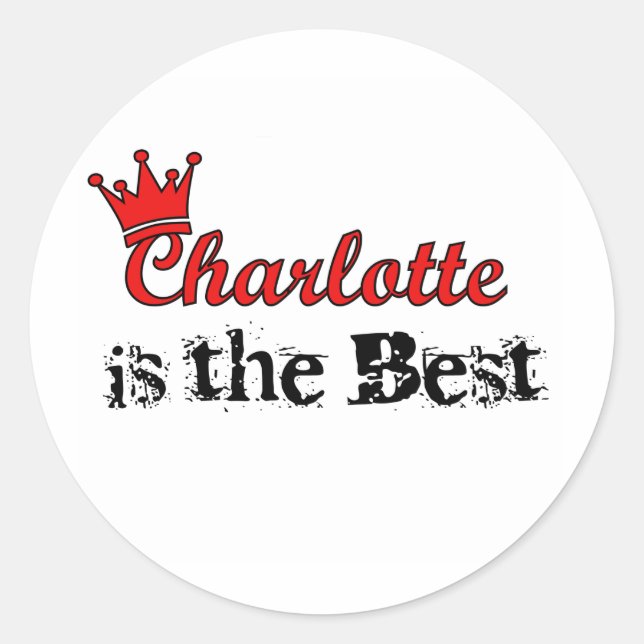 Crown Charlotte Classic Round Sticker (Front)