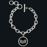 Crown Charm Bracelet<br><div class="desc">Charm bracelet shown with a black/white litho print of a pageant crown. Customise this item or buy as is.</div>