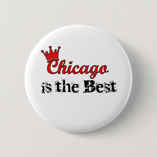 Crown Chicago 6 Cm Round Badge (Front)