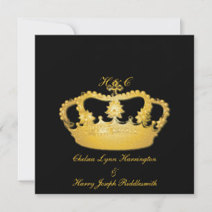 Crown Design II -  Gold Invitation