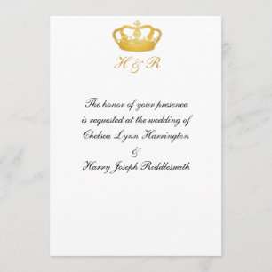 Crown Design II - Gold Invitation