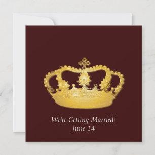 Crown Design II - Gold Invitation