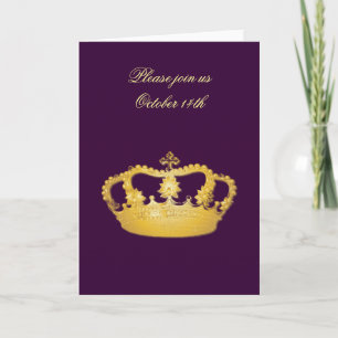 Crown Design II -  Gold Invitation