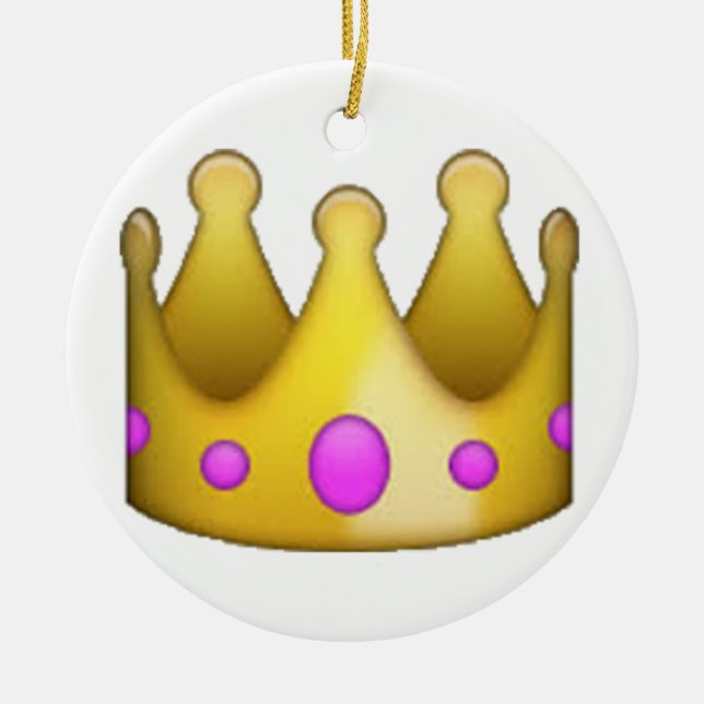 Crown - Emoji Ceramic Tree Decoration (Front)