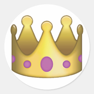 Crown emoji classic round sticker