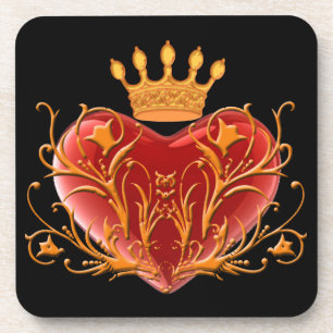Crown Filigree Heart Coasters